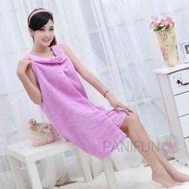 Purple One-Piece Women's Summer Shower Gown / Bathrobe Spa Gown