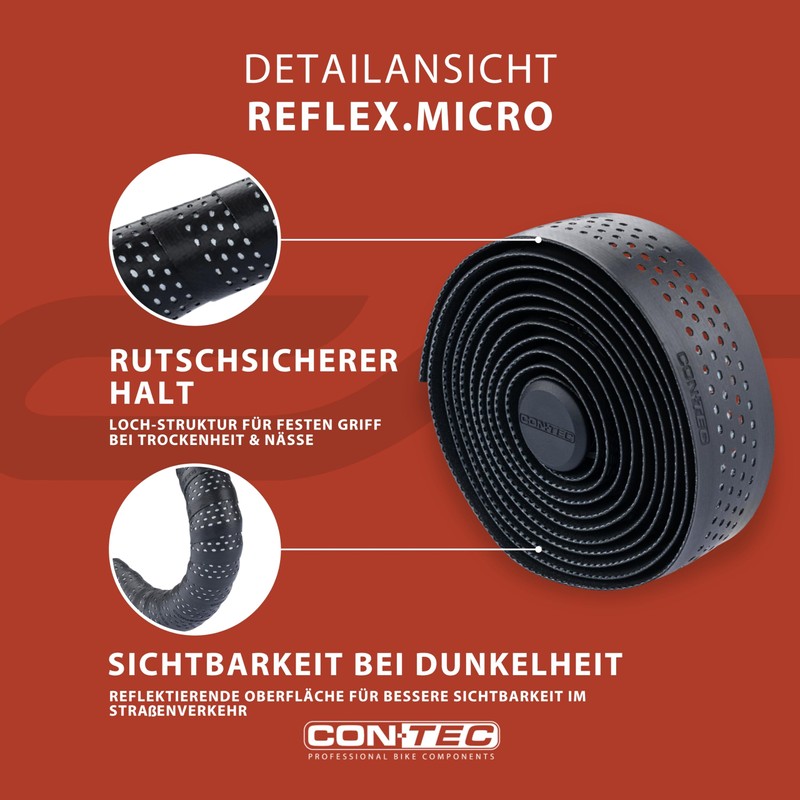 CONTEC CT 03199997 Handlebar Tape Reflex MICR O Black 200