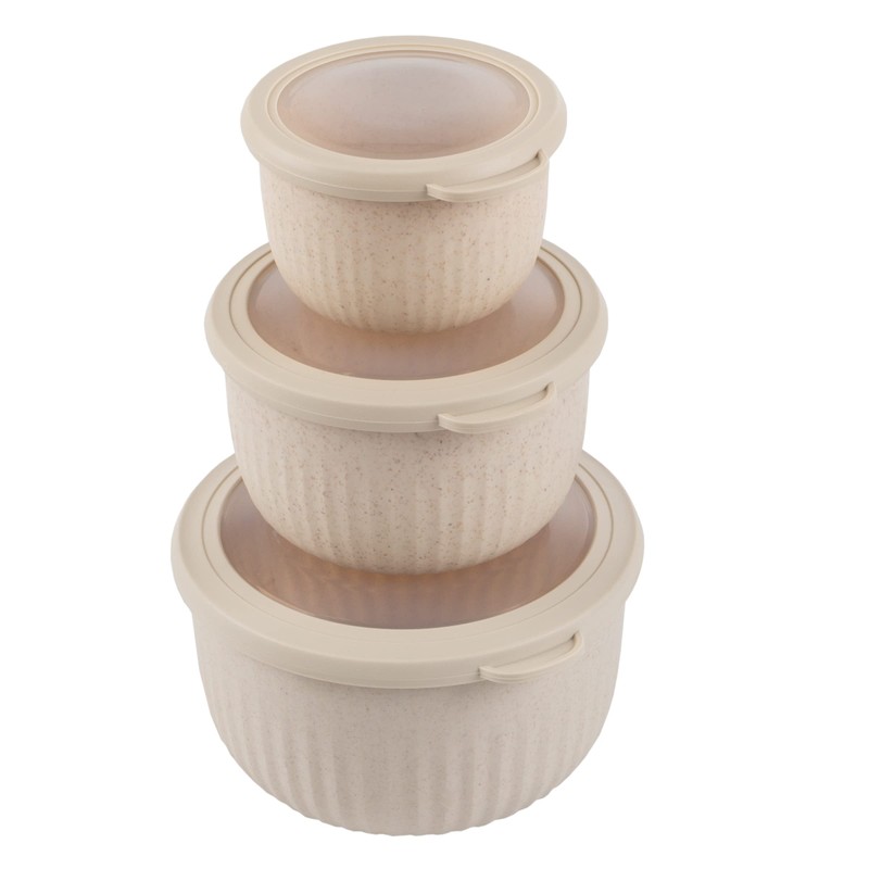 Classic Cuisine Set of 3 Bowls with Lids - Microwave,