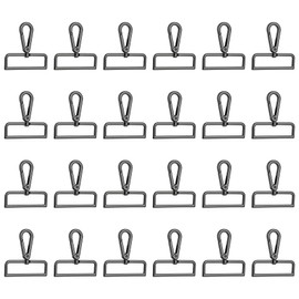 Framendino, 24 Pack Lobster Claw Swivel Clasps Metal D Ring Snap Hooks Lobster Trigger Lanyard Clasp Clips Hook for Keychain Jewelry DIY Crafts Purse Bag Making 1.5 Inch Gunmetal