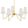 Electro bp;30" Dia 5-Arm Classic Chandeliers Polished Gold with White