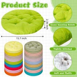 Tinideya 36 Pcs Round Floor Pillows 15.7 Inch Flexible Seating Pillows Chair Floor Cushions Reading Cushions for Kids Adults Classroom Home School Playing Supplies,18 Colors (Multicolor)