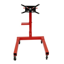 CNCEST Engine Stand Motor Hoist Dolly Mover Jack,Rotating Engine Stand with 360 Degree Adjustable Mounting Head (Red,Carbon Steel,1250lbs)