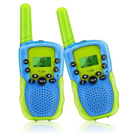 2 Pzs Walkie Talkies con Linterna LCD, Camping Juguetes Radios para Niños 3 a 12 Años, Walki Talki de Largo Alcance de 3KM con 10 Tonos de Llamada, 38 Códigos de Privacidad, Regalos para Fiesta