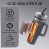Vacuum Insulated Tumbler with Handle and Straw 40oz - Gray