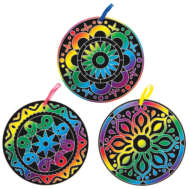 Baker Ross AW985 Rangoli Scratch Decorations, Arts and Crafts for