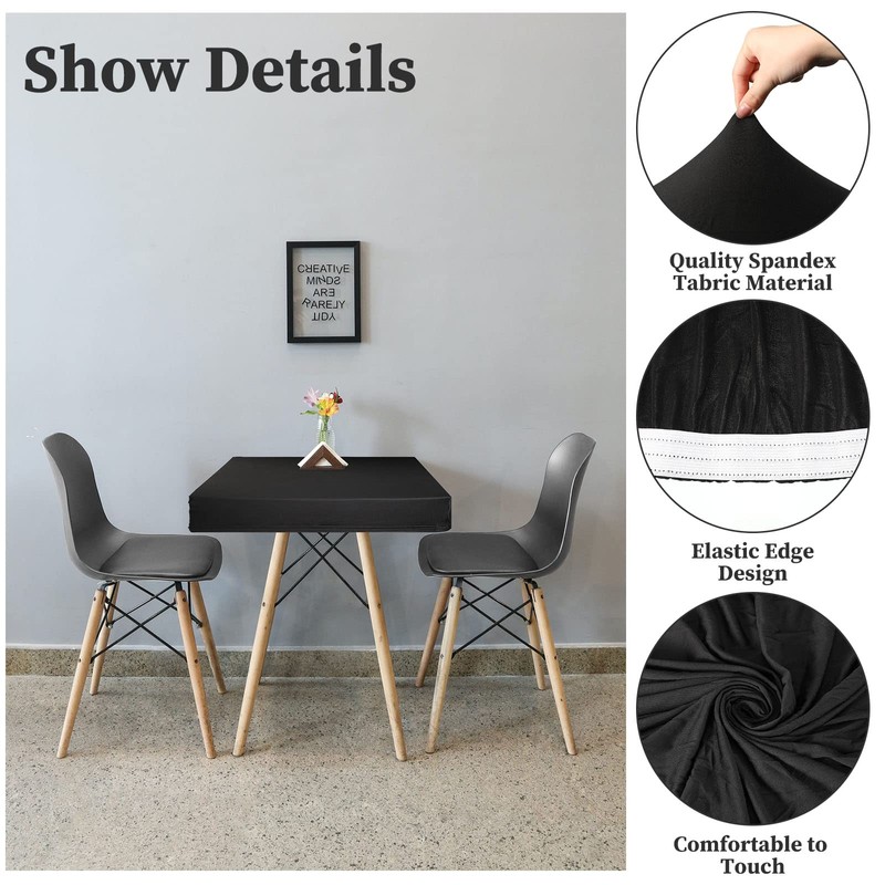 Tegeme 4 Pieces Card Table Covers Stretchable Fitted Cocktail Card