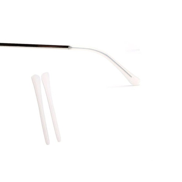 BEHLINE - Puntas de silicona suave para gafas de sol, 1 par de almohadillas antideslizantes para orejas de sol, ganchos de oreja de repuesto, almohadillas de repuesto para patas de lentes delgadas de metal (blanco)