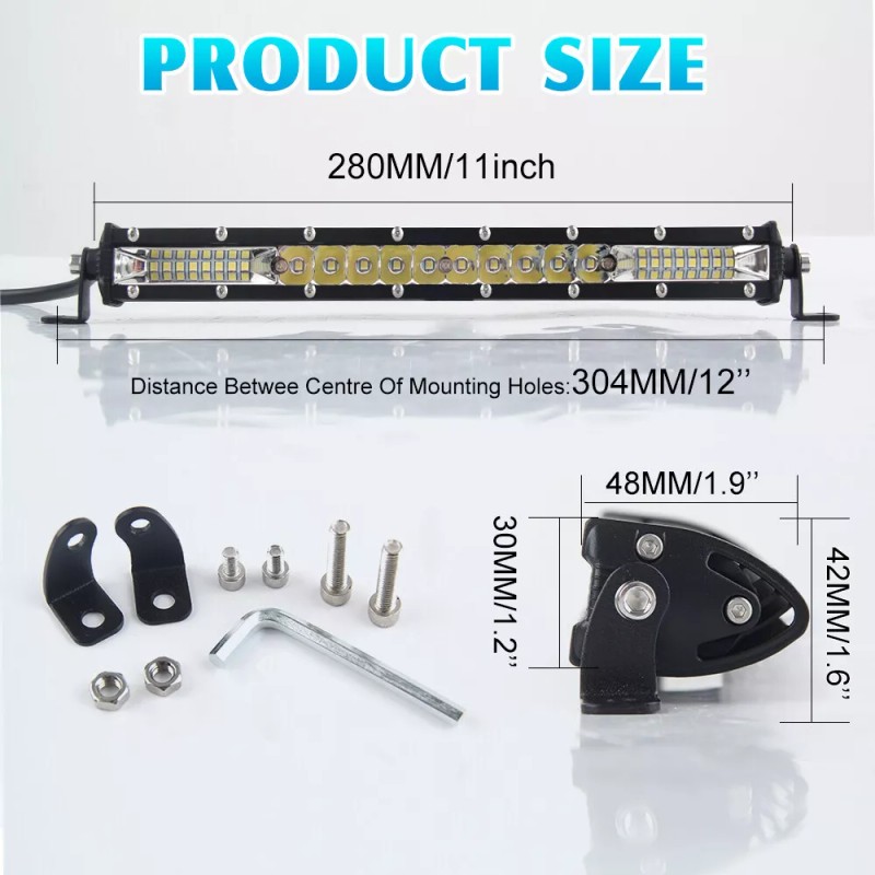 MAYELLO 4pcs 12" LED Work Light Bars Spot Flood Combo