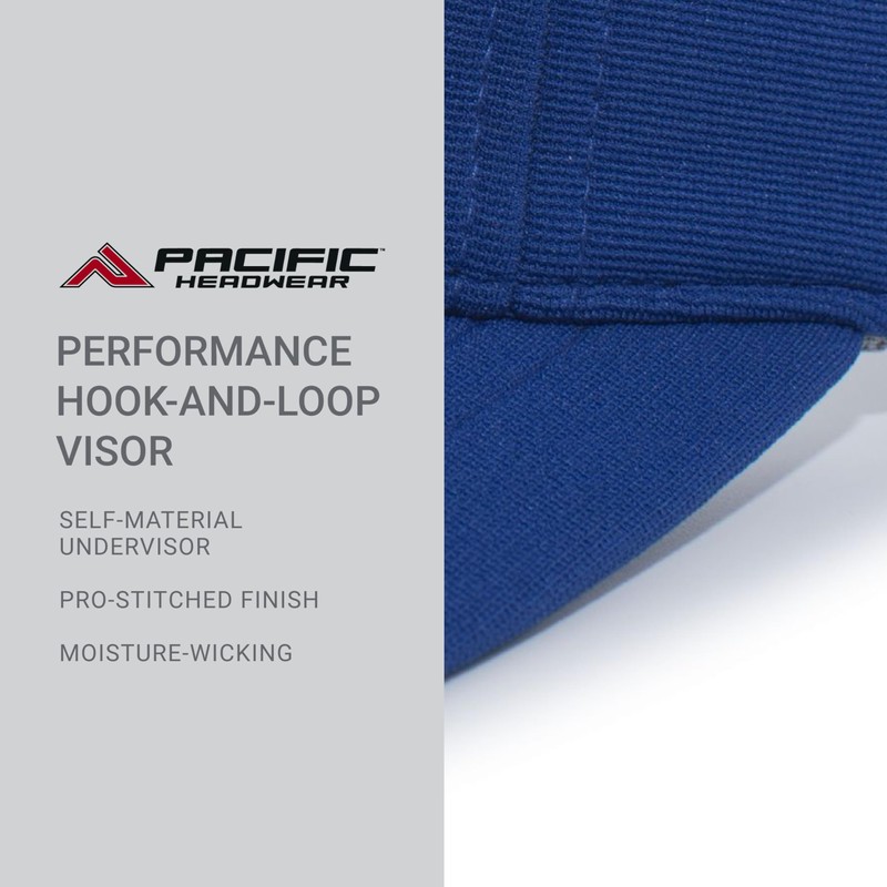 Pacific Headwear M2 Performance Hook-and-Loop Visor, Royal