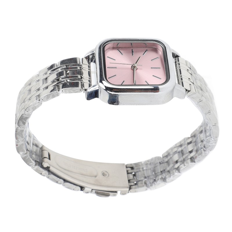 Women Quartz Watch Alloy Steel Strap Stylish Waterproof Ladies Square