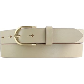 BELTINGER Women's Belt Made of Full Cowhide Leather with Gold Belt Buckle 3 cm Leather Belt for Women 30 mm Chino Belt, beige, gold