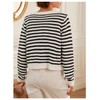 GORGLITTER Women's Long Sleeve Crew Neck Cardigan Sweaters Striped Cute