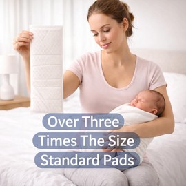 Vakly Postpartum Pads 6" x 17" (40 Pack) – XL Super Absorbent Maternity Pad Liners for Overnight Leak Protection, Incontinence Booster Pads with Adhesive