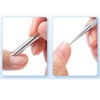 TEMOOUES Nagelhautschieber aus Metall, Edelstahl, Maniküre-Stick, Nagelhautentferner, professionelles Nagelpflegewerkzeug, Nagelkunst-Punktierstift