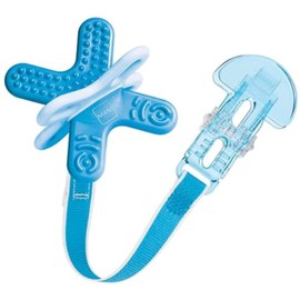 MAM Bite & Relax Teether | Suitable from 4+ Months | Teething Toy with Clip | Provides Soothing Relief for Painful Gums | Easy for Baby to Hold | Blue