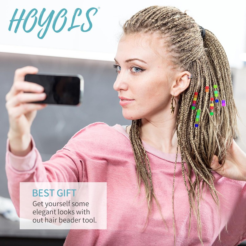 Hoyols Quick Beader for Loading Beads - Braid Stringer Ponytail