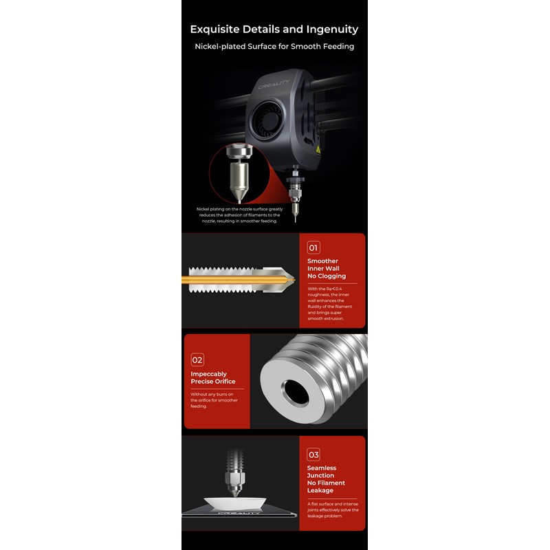 Creality K1 Max High Flow Nozzle Kit 4PCS Bimetallic Material