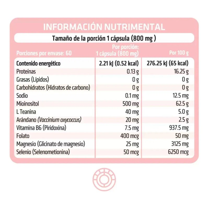 Suplemento Inositol Healthaddiction 2 Pack 120 Cápsulas Sabor Sin Sabor