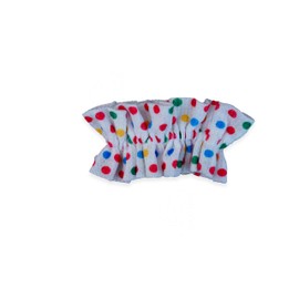 MeiMei Multicolor Spotty Dot Yellow Pattern Children Scrunchies, Hair Tie Rubber Elastic Band Bobble, Handmade Girls Women Hair Accessories, 1 Piece (Spot 1, Scrunchie -line)