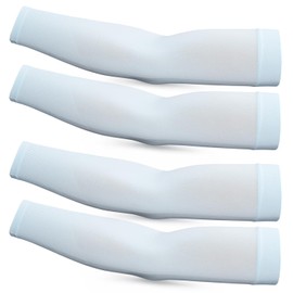GNEGNI UV Protection, UPF 50+ Cooling Arm Cover, Arm Sleeve, Arm Cover, Summer, Sweat Absorbent, Quick Drying, Anti-Slip Design, For Men and Women (Sports/Work, Gradated Color), Set of 4, blue (light)