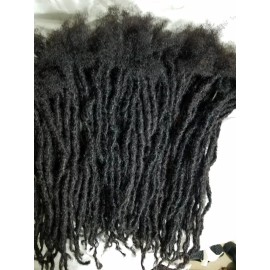 Human hair dread locks 100% Human Hair Locks handmade Dreadlocks 2 pieces 4mm thick 15'' color 1b