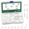 Keadic White Nylon Countersunk Machine Screws, Flat Head Machine Screws