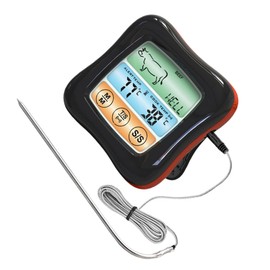 CIYODO Cooking Thermometer Screen Food Thermometer for Kitchen BBQ Stainless Steel Abs Timer Accurate for Chicken Turkey Ham Pork Fish