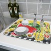 Dish Drying Mat Watermelon Summer Fruit Bee Flower Check Yellow