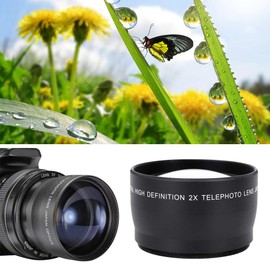 Juli- Cosiki 2X Telephoto Lens, Teleconverter Telephoto Camera Accessories, Telephoto Lens, Universal for Photographer Professionals