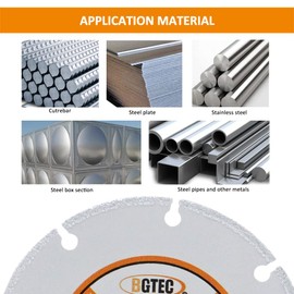 BGTEC Diamond Metal Cutting Disc,2pcs 3"/75mm Vacuum Brazed Cut-Off Wheel Diamond Blade for Cutting Carbide Metal, Alloys, Iron,Stainless Steel