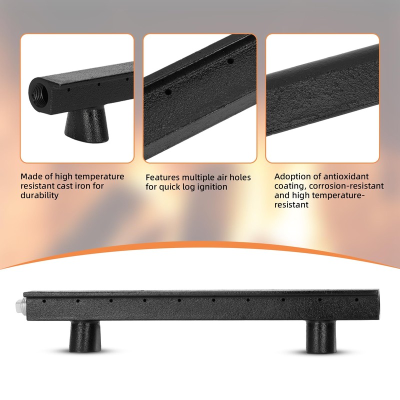 Upgrade Cast Iron Gas Log Lighter for Gas Fireplace Logs