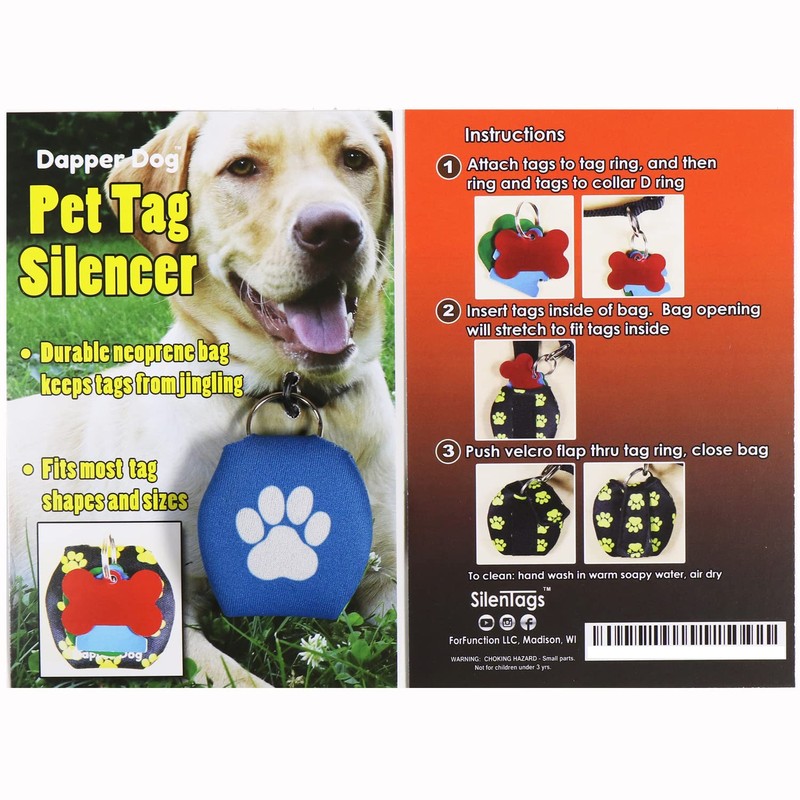 Dapper Dog - Dog Tag Silencer with Tag Ring (Blue