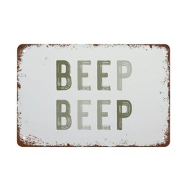 NAMEY NAMEY Funny Vintage Tin Metal Sign Beep Beep Nursery Decor Cars Theme Boys Room Wall Decor Green Toddler Room Wall Art 8x12 Inch Suitable for Home and Cafe Garage Wall Decor