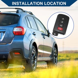 Hihaha 89904-0E120 HYQ14FBA Car Key Fob Shell for Toyota Camry 2012-2015/4 Button Remote Control Key Case Shell Keyless Entry Housing Replacement/Durable/Plastic / 1 Pcs Black