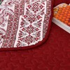 WONGS BEDDING Boho Queen Quilt Set, Red Bohemian Quilt Bedding