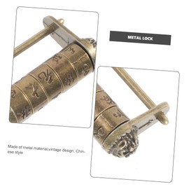 Operitacx Vintage Metal Password Lock Chinese Style Small Lock for Drawer Practical Decorative Design for Safety Kit Durable and Compact for Cabinets and Jewelry Boxes
