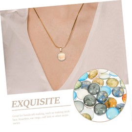 STOBOK 200pcs Glass Dome Patches for Jewelry Craft Round Planet Gemstone Accessories for Necklaces Earrings Bracelets and More