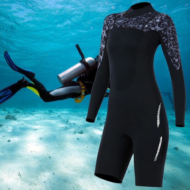 1.5MM Diving Onepiece Swimsuit Wetsuit Short Trousers for Snorkeling Surfing(Woman