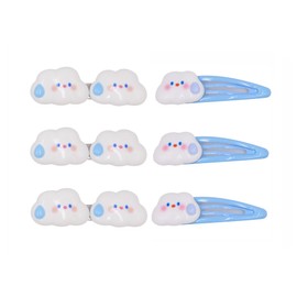 6PCS Clouds Hair Clips for Women Girls Bangs Side Hair Barrettes Cute Hair Accessories(3PCS Duckbill Hairpins,3PCS Snap Hair Clips)