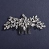 Teyglen Silver Crystal Bridal Hair Comb Full Rhinestone Wedding Hair
