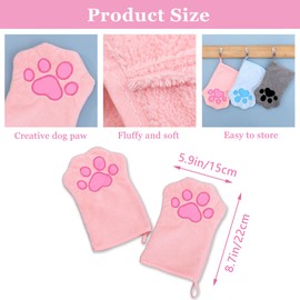 Niuhong Pack of 2 Dog Towels, Cats Cleaning Gloves, Pets Absorbent Cleaning Cloth, Soft & Durable Microfibre Hand Towel, Gloves, Dogs, Cats, Other Small Animals (Pink)
