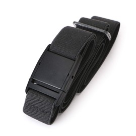 JASGOOD No Show Women Stretch Belt Elastic Web Strap Belt with Flat Buckle Plastic Clasp(A-Black,Suit for US Size 16+)