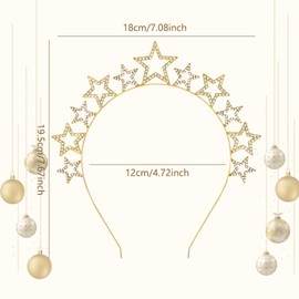 CHEERYMAGIC Star Headbands for Women Girls, Bling Shining Reinstone Christmas Headband Star Headband Crown Star Rhinestone Hair Hoop Wedding Hair Accessories for New Year Party Festival Prop A9LKXXFG