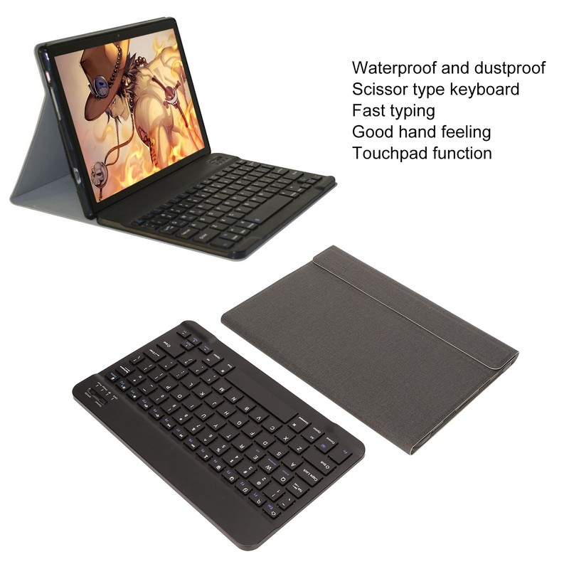 Keyboard Leather Case Set Portable Slim Wireless Keyboard Case with
