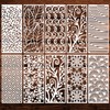 10Pcs Texture Stencils Flower Leaf Painting Stencils Mixed Backgrounds Stencil