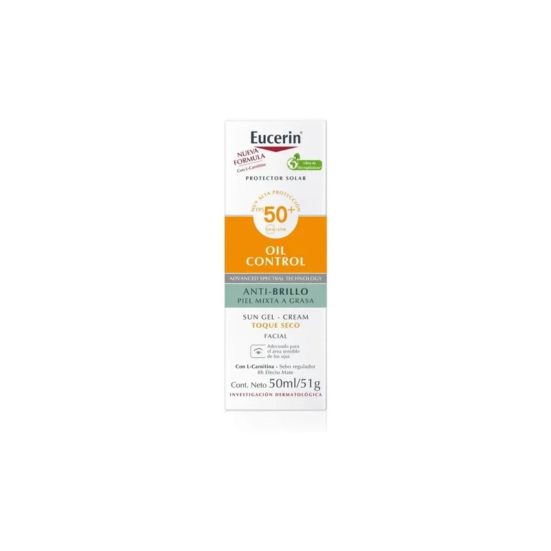 Protector Solar Eucerin Oil Control Anti-Brillo, Piel mixta a grasa