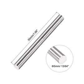 sourcing map 5mm x 50mm 304 Stainless Steel Solid Round Rod for Drift Punches DIY Craft Model Plane Model Ship Model Cars - 20pcs