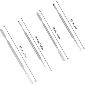 4 Piezas Varilla Agitadora para Maquillaje de Acero Herramienta Paleta para Mezclar Maquillaje, Espatulas para Maquillaje, Uso Familiar Color Aleatorio