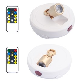 KANESIKI Battery Operated Spotlights, Cordless Picture Light, Dimmable Accent Lighting, Wireless LED Puck Lights, Stick on Lights with Remote for Plant Photo Painting Art Dartboard Portrait